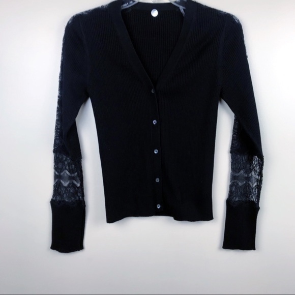 Margaret O'Leary Sweaters - margaret o'leary small lace knit cardigan black